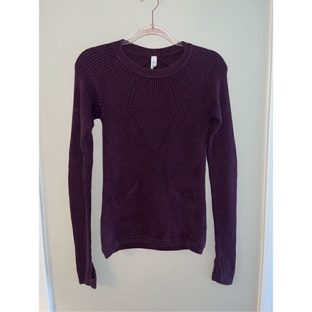 Lululemon Womens The Sweater The Better Knit Pullover Heathered Bordeaux Sz 4